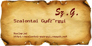 Szalontai Györgyi névjegykártya